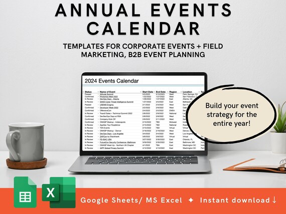 2024 EVENTS CALENDAR Template Event Organizer, Event Planner, Event  Strategy, Marketing Strategy, Business Tool - Etsy