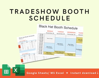 TRADESHOW CONFERENCE SCHEDULE template for Trade Show Staffing, Booth Staffing | Event Planner, Run of Show, Company Events, Event Planning