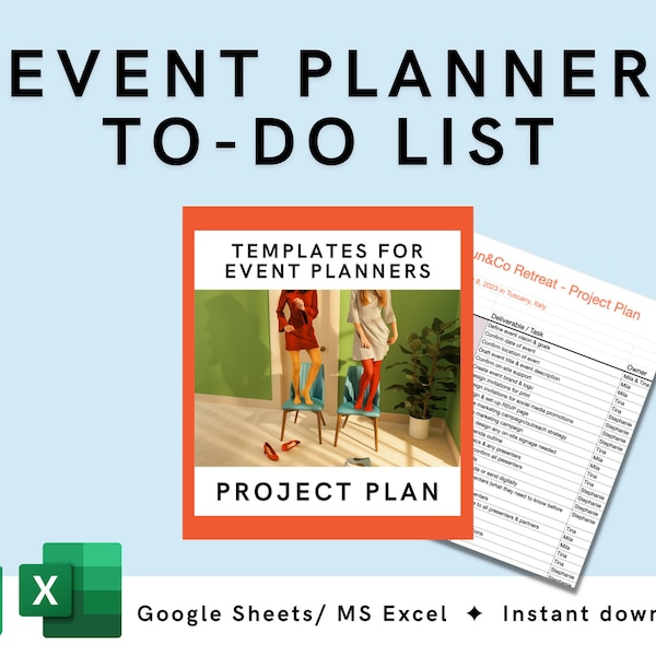 EVENT PLANNING CHECKLIST Template for Project Management, Event Organizer,  Event To-do List, Project Tracker for Event Planners, Marketers