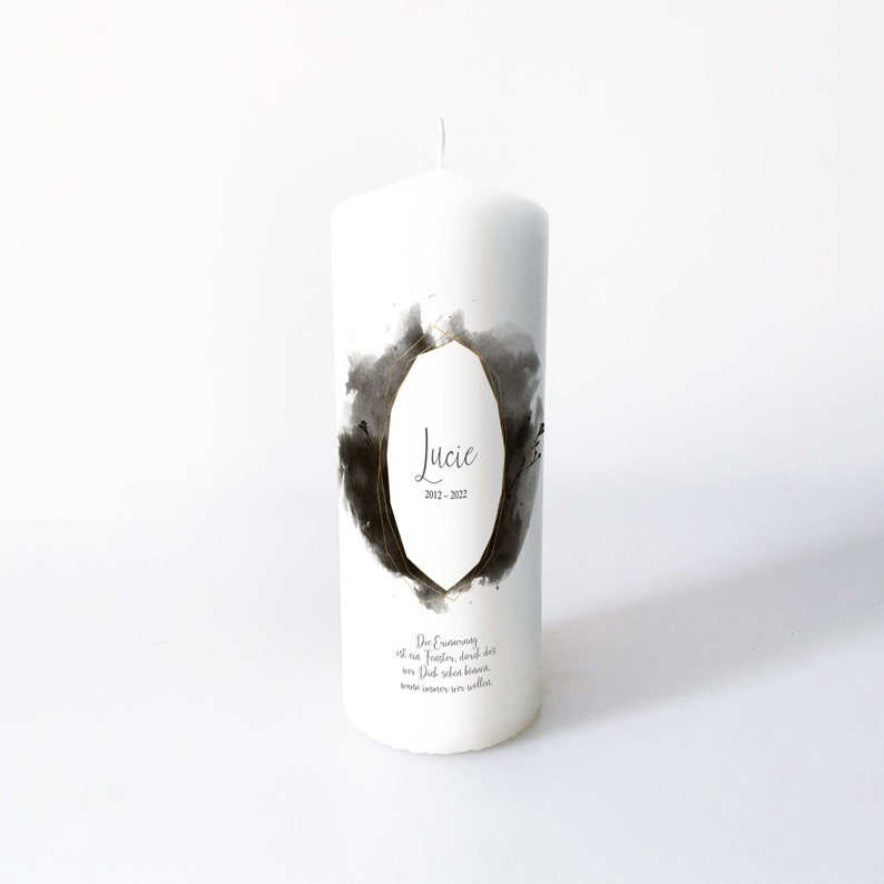 Funeral candle for pets Kitty, customizable, in two sizes image 1