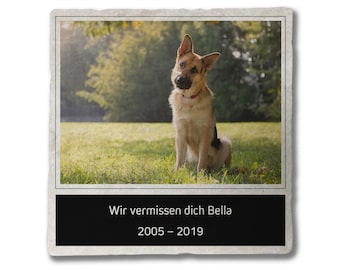 Memorial stone pet with photo · We miss you... · Marble