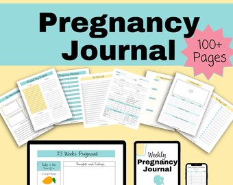 Pregnancy Journal Printable, 100+ Pages, Pregnancy Tracker, Weekly Monitoring Pages, Hospital Bag Checklist, Digital Pregnancy Tracker