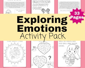 Kids' Emotion Exploration Pack - Activity & Coloring Sheets for SEL, Exploring Emotions Activity Pack for Kids, Emotion Coloring Sheets