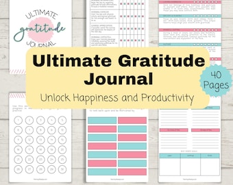 Gratitude Journal, Gratitude Journal Printable, Wellness Journal, Goodnotes Gratitude Journal, Self Care Journal, Therapy Journal