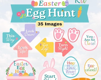 Ostereiersuche Schilder, Eiersuche Printables, Ostereiersuche Hinweise, Ostern Printables, Osterdekoration, Schnitzeljagd