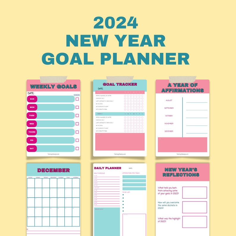 2024 Calendar, 2024 Goal Planner, 2024 Goodnotes, Goal Setting Planner