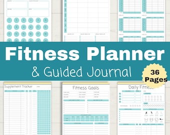 Afdrukbare fitnessplanner, workoutplanner, digitale fitnessplanner, digitale workoutplanner, workout-tracker, gewichtsverlies-tracker, fitness
