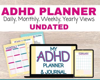 Digital ADHD Planner for Students, Use on GoodNotes, iBooks, and more! Daily Organizer, Focus and Productivity Planner, Academic Planner