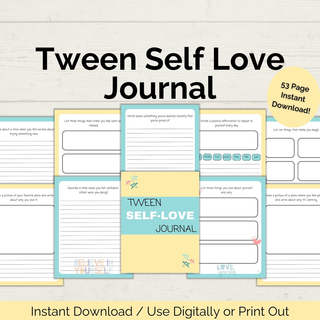 Tween Self Care Journal, Mental Health Journal for Tweens, Self Esteem ...