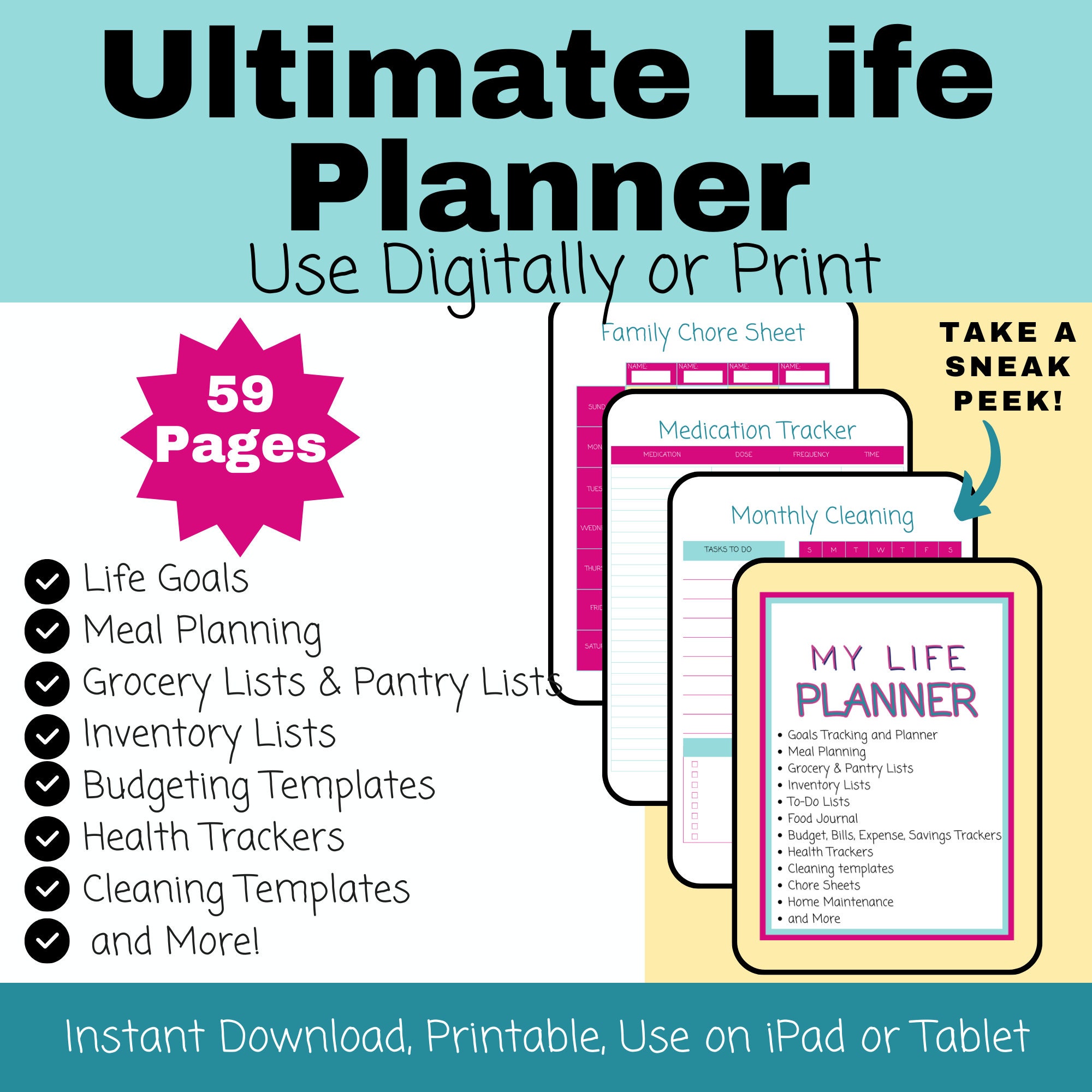 Ultimate Life Planner, Printable Life Planner, Digital Life Planner ...