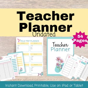 Undated Teacher Planner, Teacher Planner, Digital Teacher Planner, Printable Teacher Planner, Goodnotes Teacher Planner, Back to School