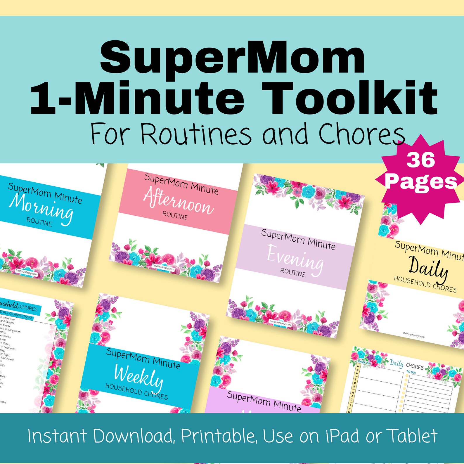 Super Mom 1-minute Toolkit for Routines and Chores, Mom Routine and ...