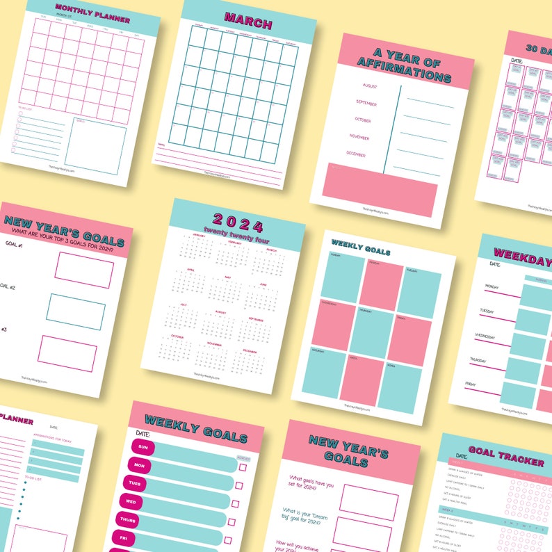 2024 Calendar, 2024 Goal Planner, 2024 Goodnotes, Goal Setting Planner