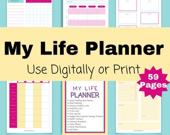 Planificador de vida definitivo, planificador de vida imprimible, planificador de vida digital, planificador de presupuesto, organizador para mamás ocupadas, planificador de vida Goodnotes