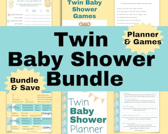 Twin Baby Shower Bundle, Twin Baby Shower Planner, Twin Baby Shower Games, Baby Shower Activities, Twin Baby Registry Checklist, Twins