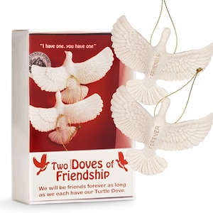 NorthPoleXpress Turtle Doves Friendship Christmas Ornaments