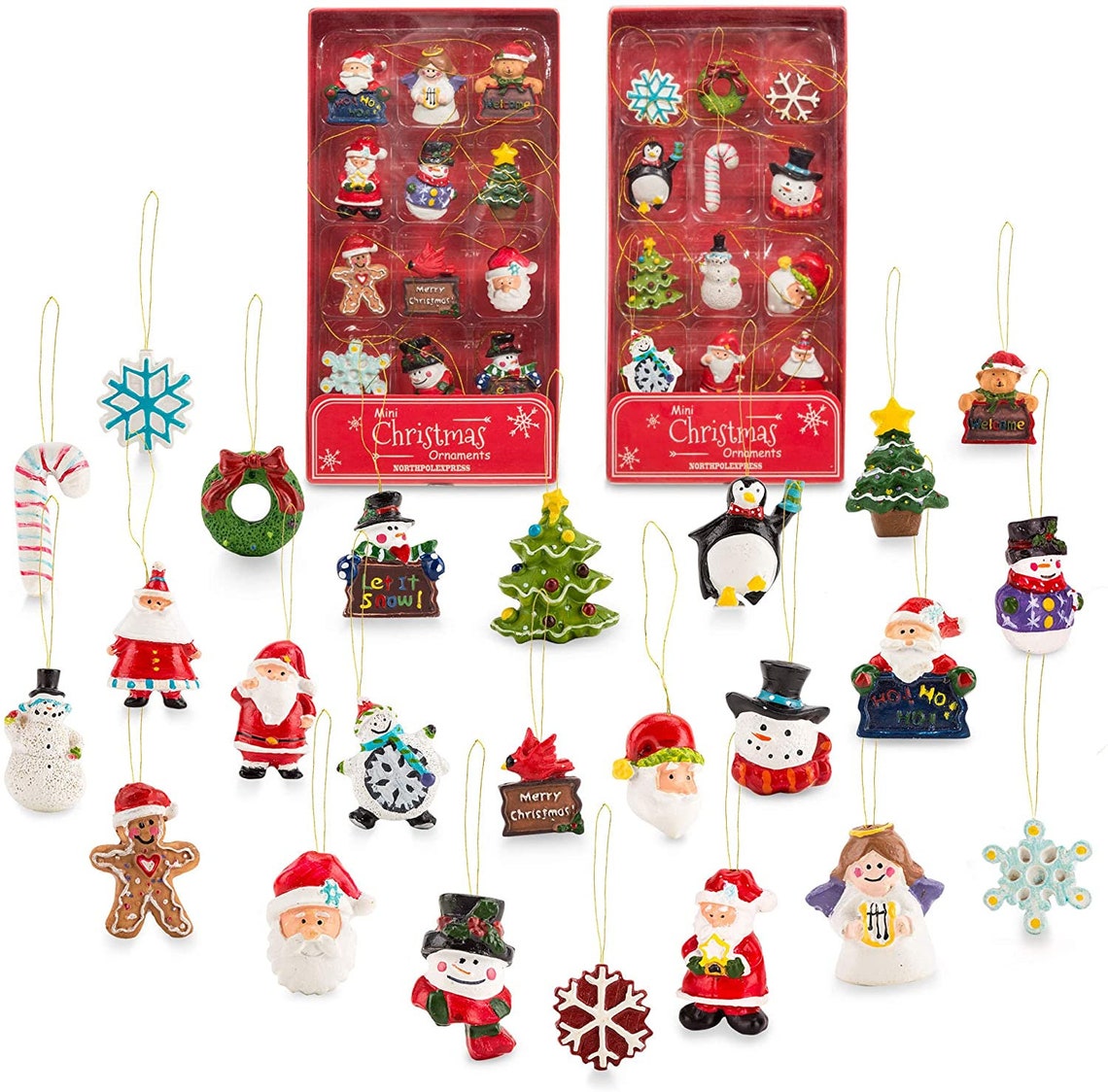 Mini Resin Christmas Ornaments Set of 24 - Etsy