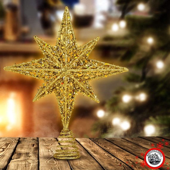 Festive Gold Christmas Tree Ornament, Holiday Decoration, Gold