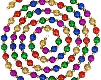 9 Foot Multi Color Glitter Christmas Garland