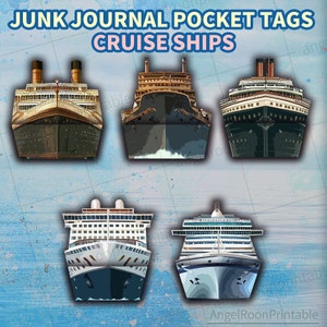 Etiquetas de bolsillo para diario basura de cruceros, ferry, océano, mar, viaje, aventura, tarjetas, folio, sobre cargado, kit de efímeras para álbumes de recortes