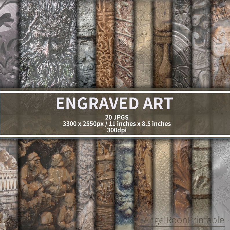 Engraved Art Junk Journal Page Pack, Engraving Digital Paper, Vintage ...