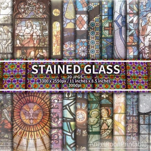 Gebrandschilderd glasafval dagboekpapier | Religie kerk plakboekachtergrond | Decoratieve pagina Worship Chapel | Inpakpapier kerstcadeau