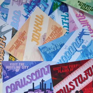 Cartes postales de voyage inspirées de l'espace / Cadeaux / Décoration murale / Reproductions d'art / Planète / Galaxie / A6 / Bundle