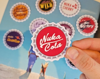 Fallout Nuka Bottle Cap Stickers | Video Game Decorations | Gaming Stickers | Nuka Cola Collectibles | Gamer Gift