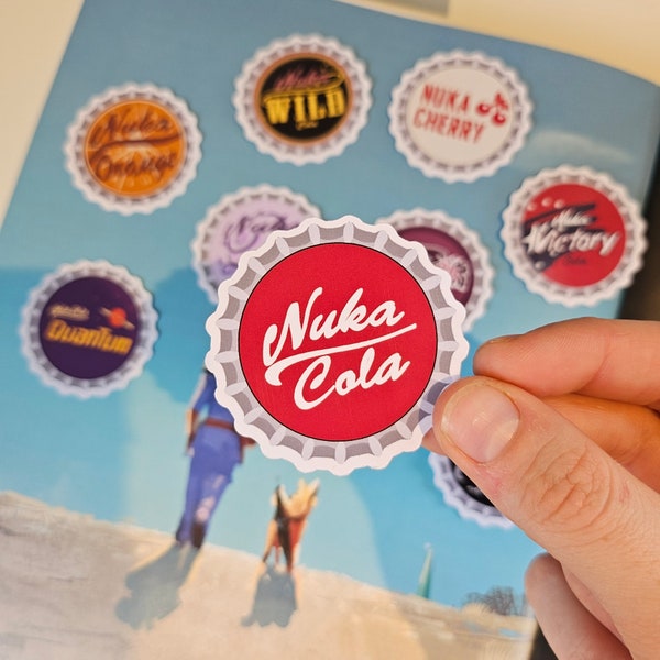 Fallout Nuka Bottle Cap Stickers | Video Game Decorations | Gaming Stickers | Nuka Cola Collectibles | Gamer Gift