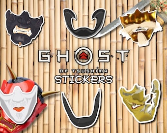 Ghost of Tsushima Stickers / Samurai Masks / Jin Sakai / Gaming Decals / Video Game Accessories