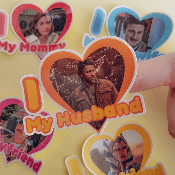 I love my Sticker / I Love Fictional Characters Sticker / Colourful Heart Sticker / Meme Funny Sticker / Fully Customisable