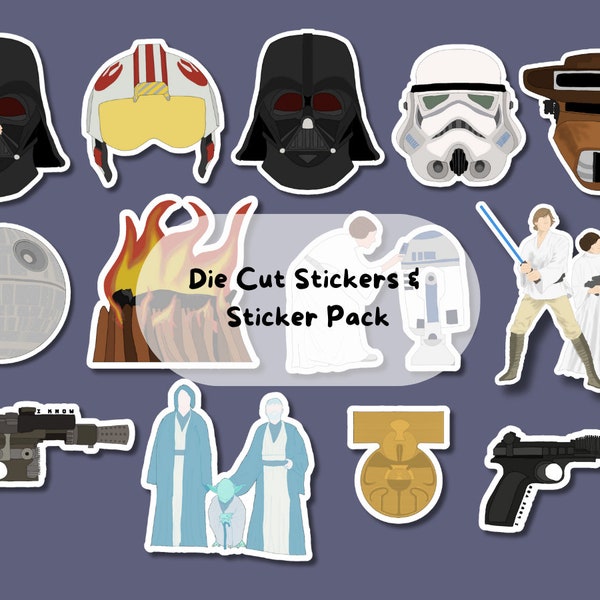 Galaxy Far Far Away Stickers / Die-Cut Sticker / Journal Stickers / Nerdy Stickers / Fandom Stickers / Sticker Pack / Originals / Skywalker