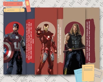 Heroes Inspired Bookmark / The Avengers / Avengers Assemble / Nerdy Gifts / Reading Accessories/ Tassles / Wall Decor / Handmade / TV Quotes