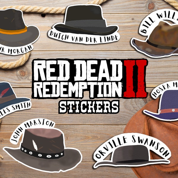 Red Dead Redemption 2 Cowboy Hat Stickers / Van Der Linde Gang / Arthur Morgan / John Marston / Video Game Accessories