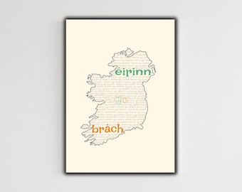 DIGITAL Éirinn go Brách Poster | Ireland Forever Patriotic Print | Gaelige Irish Phrases