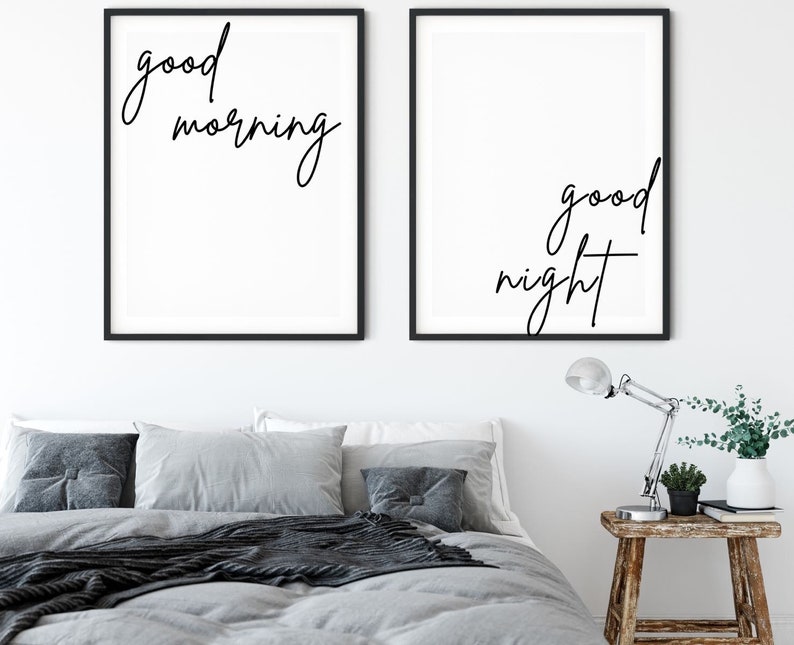 Good Morning Printable Bedroom Wall Art Instant Download Etsy
