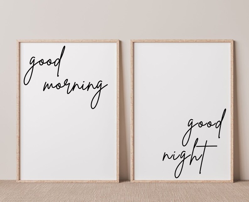 Good Morning Printable Bedroom Wall Art Instant Download Etsy