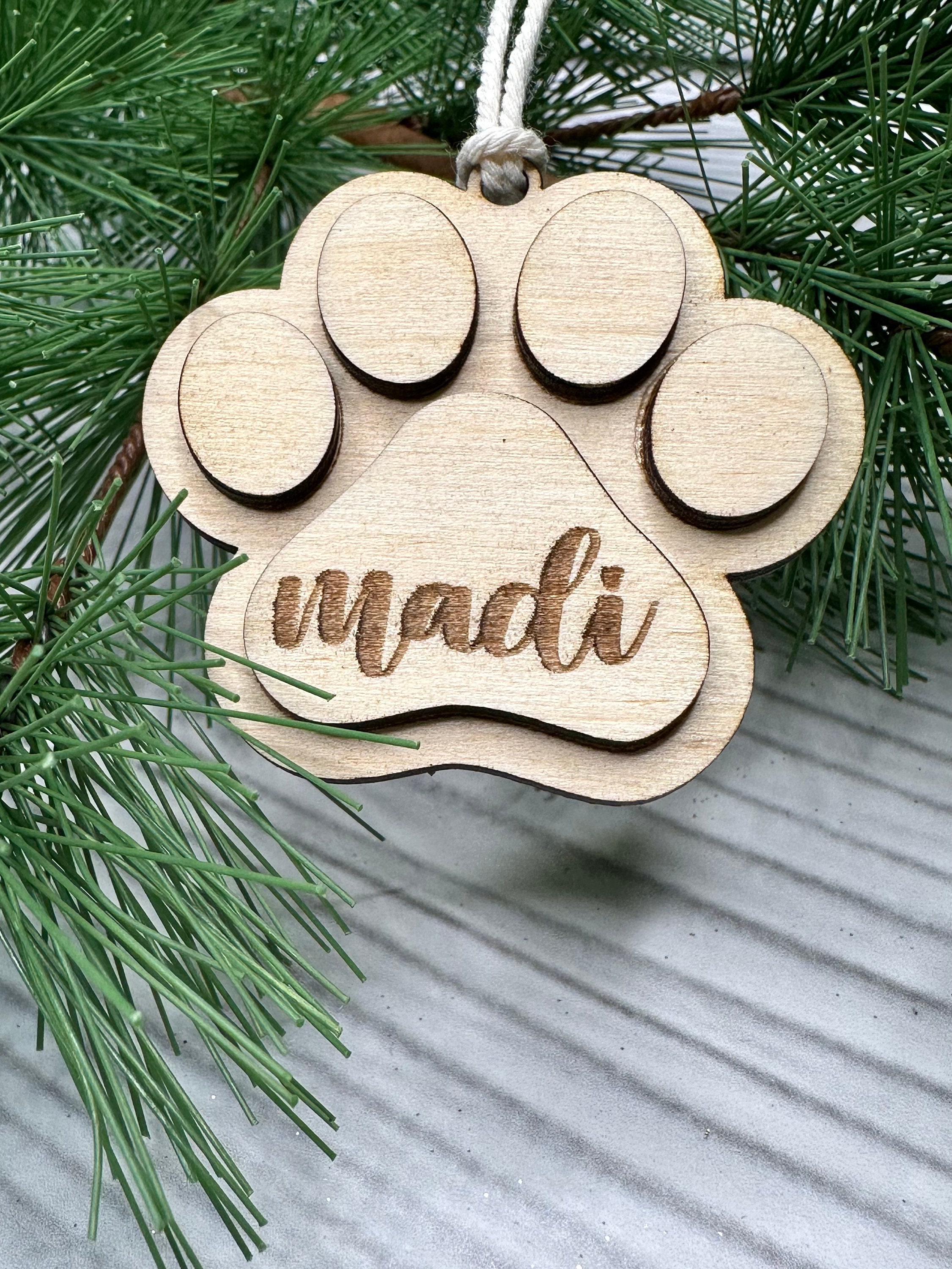 Personalized Dog Paw Print Ornament Christmas Ornament Dog - Etsy