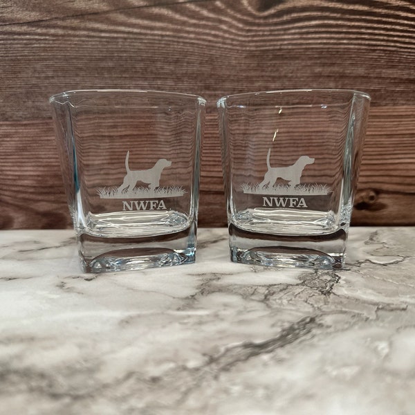 Bird Dog Whiskey Glass, GSP, Setter, Pointer & German Wirehaired Personalized Bourbon Glass, Custom Lowball Glass, Upland/ Pheasant Hunting