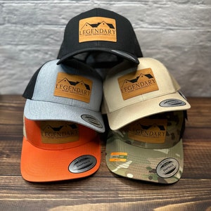 Custom Leather Patch Hat, Personalized Engraved Hat, Business Logo Trucker Hat, Custom Leather Hat, Custom Logo Hat