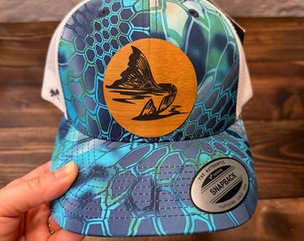 Redfish Hat, Red Drum, Saltwater Fishing, Personalized Fishing Hat, Leather  Fish Hat, Trucker Hat, Fly Fisherman, Fishing Gift, Surf Fishing