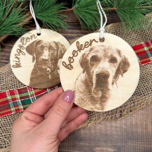 Christmas Ornament, Personalized wood Ornament with Image + Text, Custom Wood Ornament, Christmas Ornament Personalized, Wood Engraved