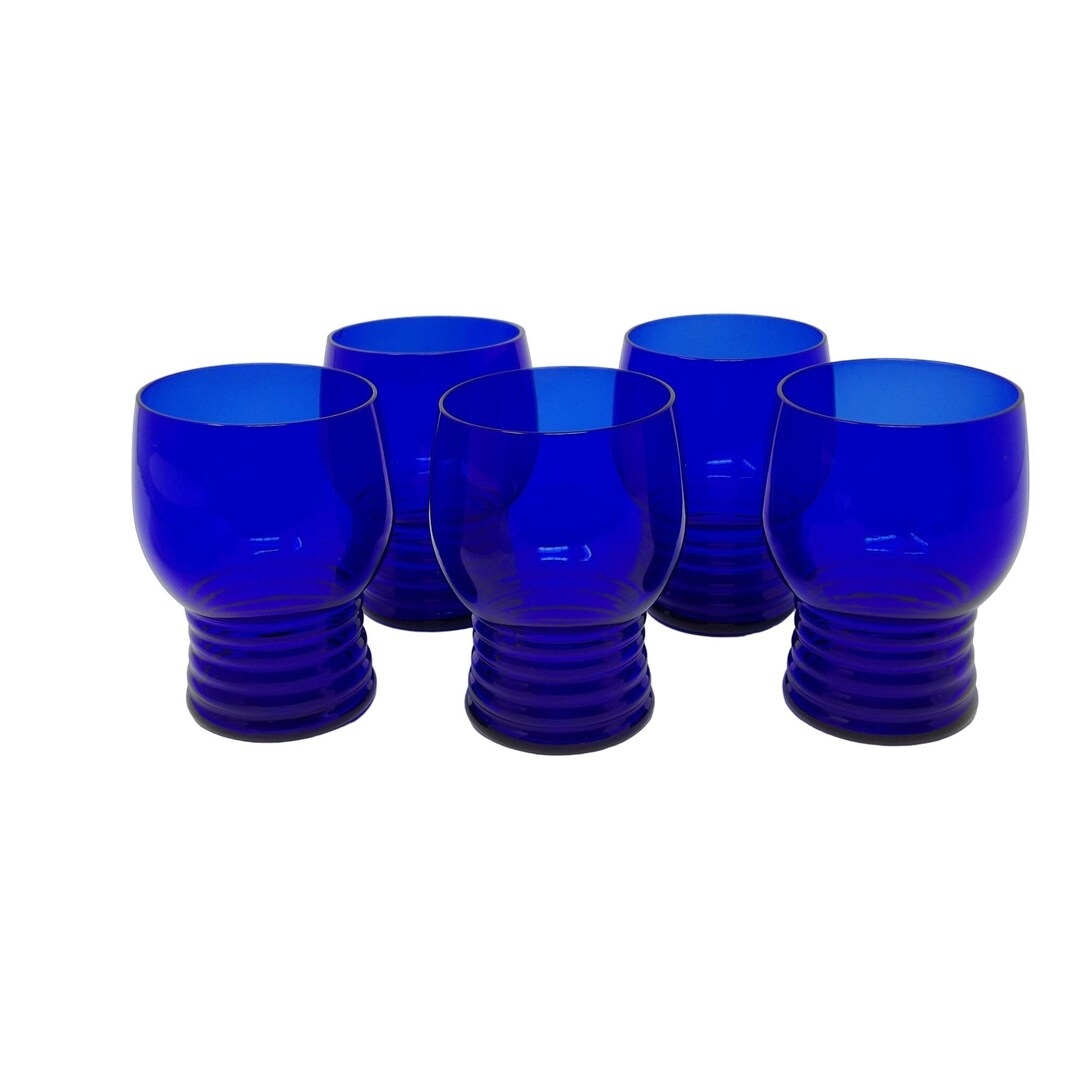 Vintage Cobalt Blue Cocktail Glasses 4 H X 3 W 10 Etsy