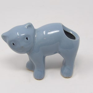 Vintage Blue Cat Planter Vase 4" H x 5" W x 2" D Great for Succulents