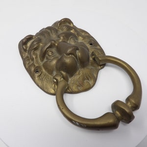 Vintage Brass Lion Head Door Knocker 6 1/4&quot; L x 3 3/4&quot; W x 1 1/2&quot; D
