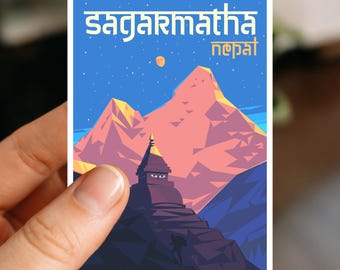 Nepal Travel Sticker Everest Mountain Vinyl Decal for Laptop Water Bottle Journal Sticker Nepal Gift Vacation Souvenir for Traveler Keepsake