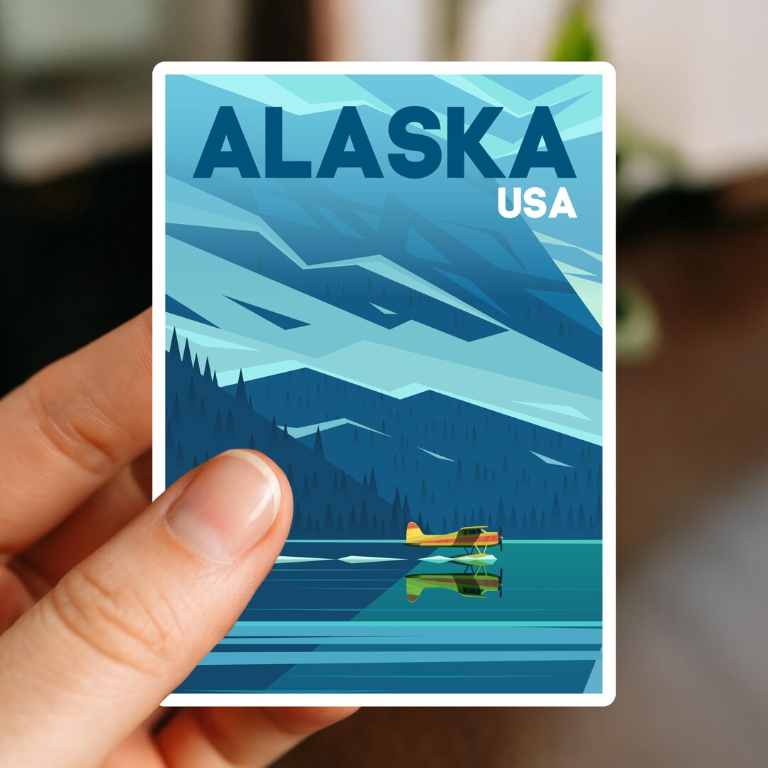 Alaska Travel Sticker Adventure Vinyl Decal for Laptop, Water Bottle ...