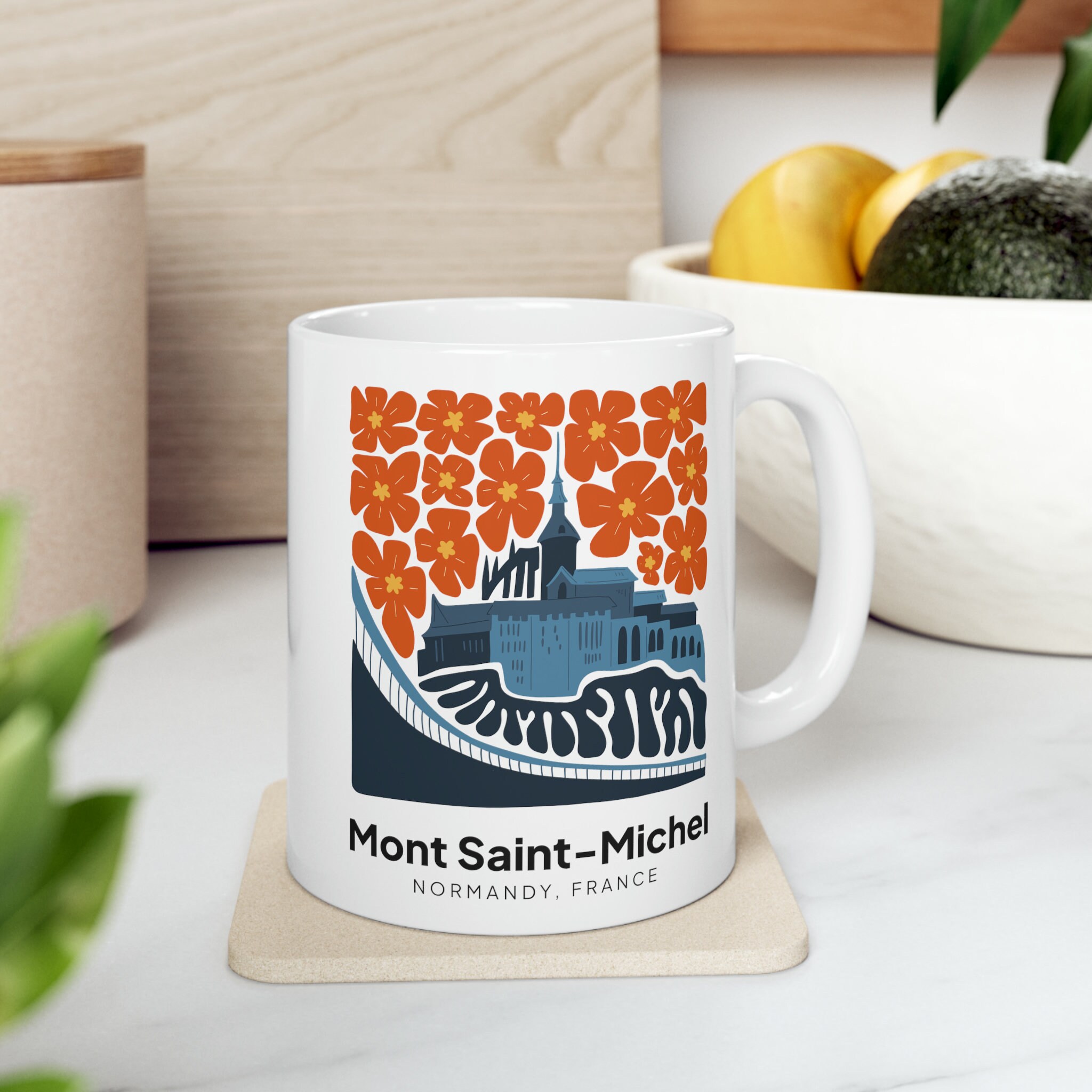 Mont Saint Michel Normandy France Ceramic Mug 11oz Mont St Michel Mug