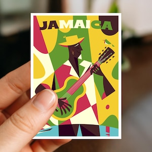 Jamaica Travel Sticker Vinyl Decal for Laptop, Water Bottle, Luggage or Journal Sticker Jamaica Gift Vacation Souvenir for Traveler Keepsake