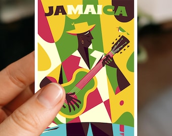 Jamaica Travel Sticker Vinyl Decal for Laptop, Water Bottle, Luggage or Journal Sticker Jamaica Gift Vacation Souvenir for Traveler Keepsake